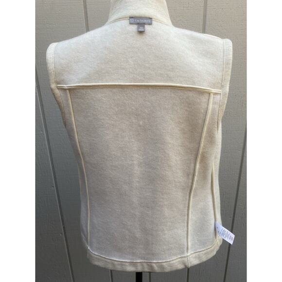 T By Talbots Vest Full Zip Mock Neck Fleece Lined Women's Size XS Ivory Cream - Picture 12 of 16